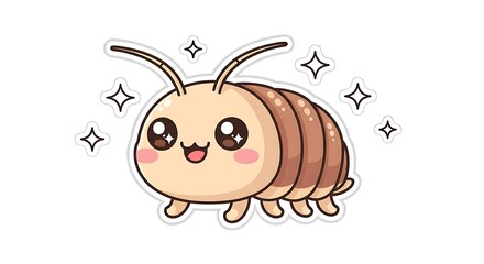 Obraz premium Cartoon pill bug sticker