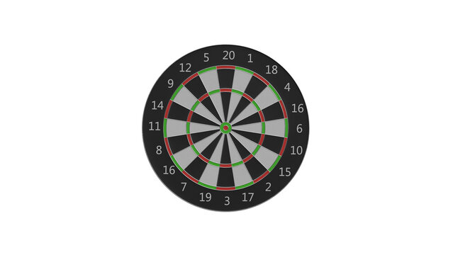 Professional Dartboard on White Background