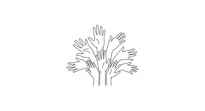 Hands reaching upward