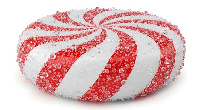 Close up of a striped red and white candy