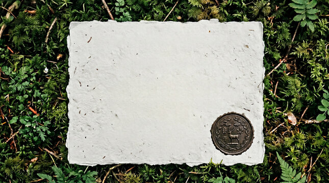 Hand Made Deckled Edge Paper Diploma With Embossed Seal Elegant Vintage Certificate Product Photography Image