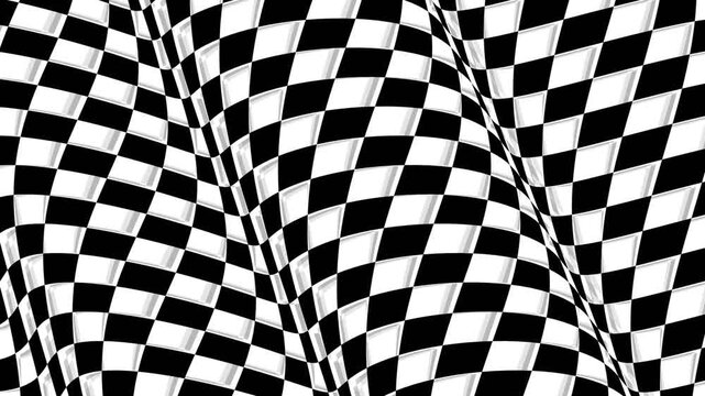 3D Waving Checkered Racing Flag Loop Background for Motor Sports and Competition Finish Line Concept