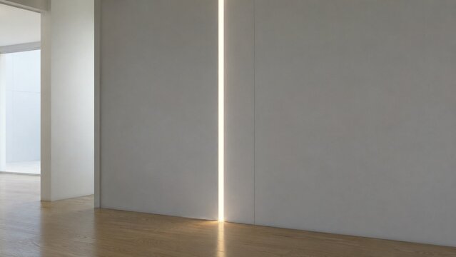 Minimal Architectural Wall with Vertical Light Beam and Copy Space
