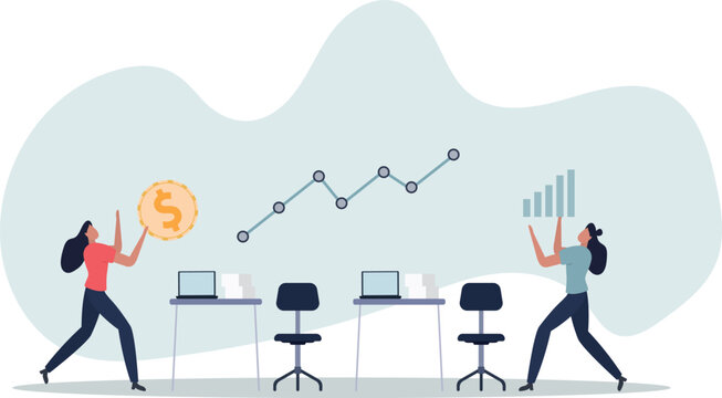 Finance fundamentals with business profit analysis.Company financial data calculation with statistics graph and diagram.person's life situation and his activities.
