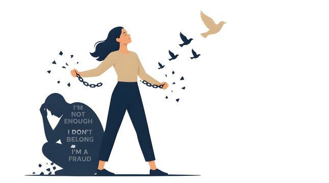 Determined Woman Breaks Free From Chains of Self Doubt