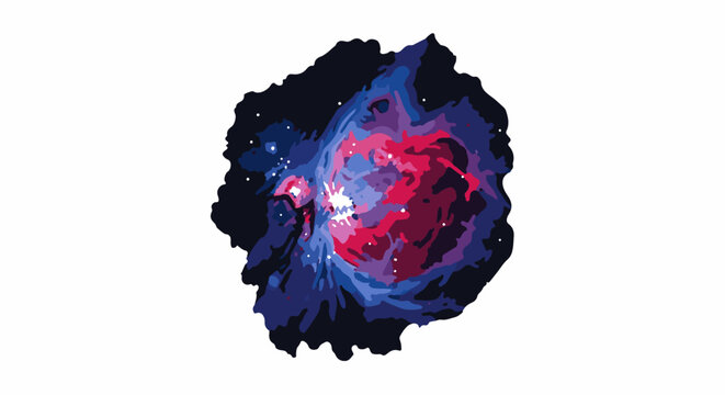 Abstract cosmic cloud with bright center and stars