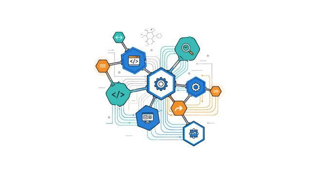 System Integration and Software Development Process Illustration