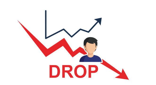 Stock Market Drop and Financial Crisis Concept with Trend Arrows