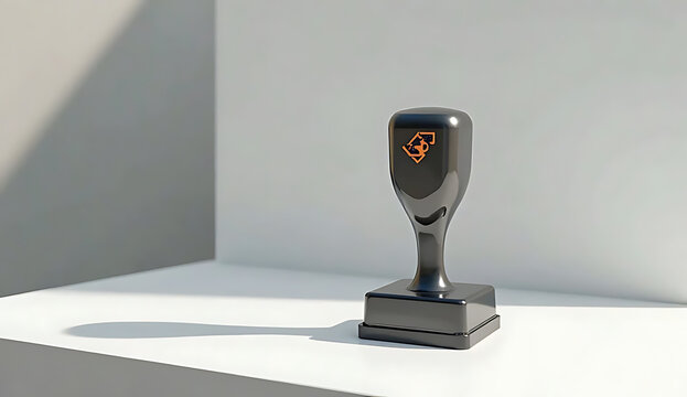 3d metallic trophy cup with heart design isolated on transparent background
