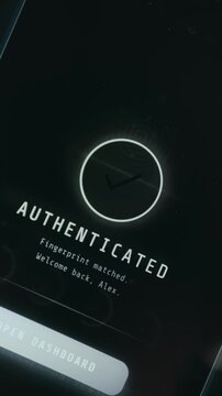 Access granted screen after verified fingerprint scan