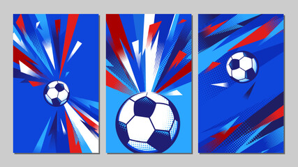 Fototapeta premium Dynamic Football Poster Collection with Abstract Energy