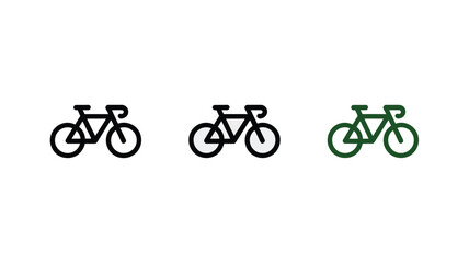Obraz premium Bicycle icons, bike symbols, cycling graphics, vector illustrations