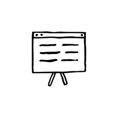 Fototapeta premium Business presentation icon logo design. Whiteboard chart sign and symbol. Presentation easel icon. Corporate meeting.