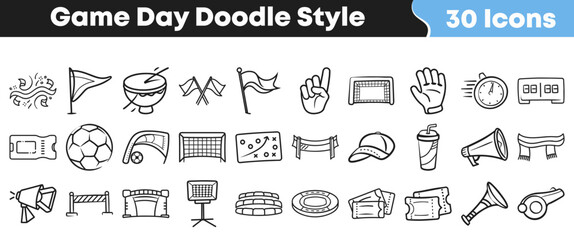 Collection of hand drawn sports icons in doodle style design © Vectoravec