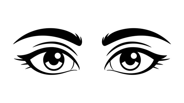 Close-up illustration of a pair of stylized human eyes looking forward with individual perception awareness