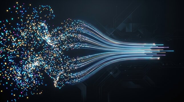 Bright multiline diagrams visually depict how data moves through networks and capacity is allocated