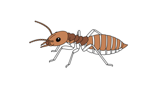 Cartoon termite insect illustration isolated on white background for design