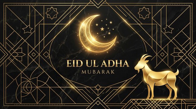 stylish gold glowing eid al adha background