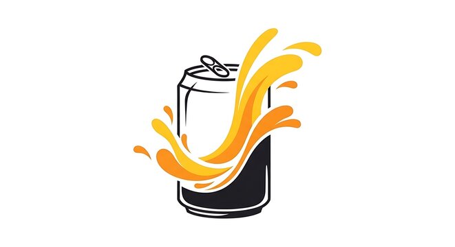 Beverage can with splash