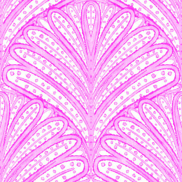 Abstract watercolor pattern in an ancient style with stylized shells