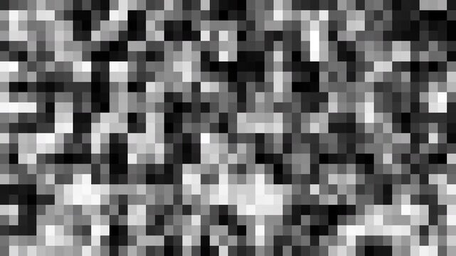 Pixel uncensored censored animation. Censorship rectangle. Abstract black and white pixels geometric background.