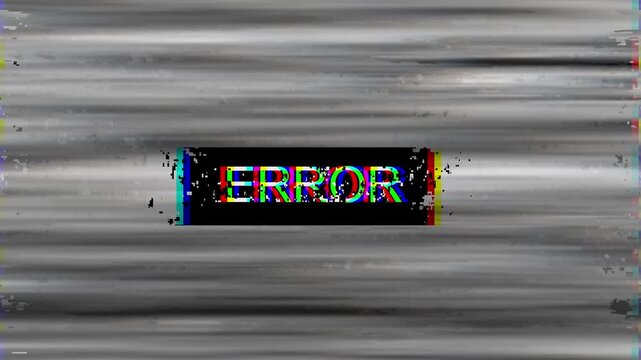 Digital Glitch Static Screen With Error Message Symbolizing System Failure