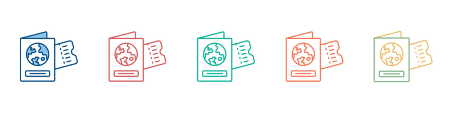 Passport Icon Set Multiple Style Collection