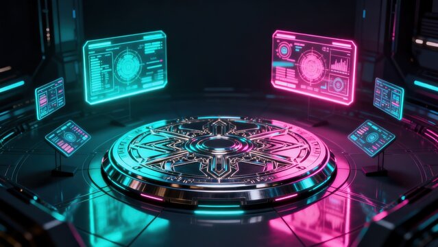 Futuristic control room interface