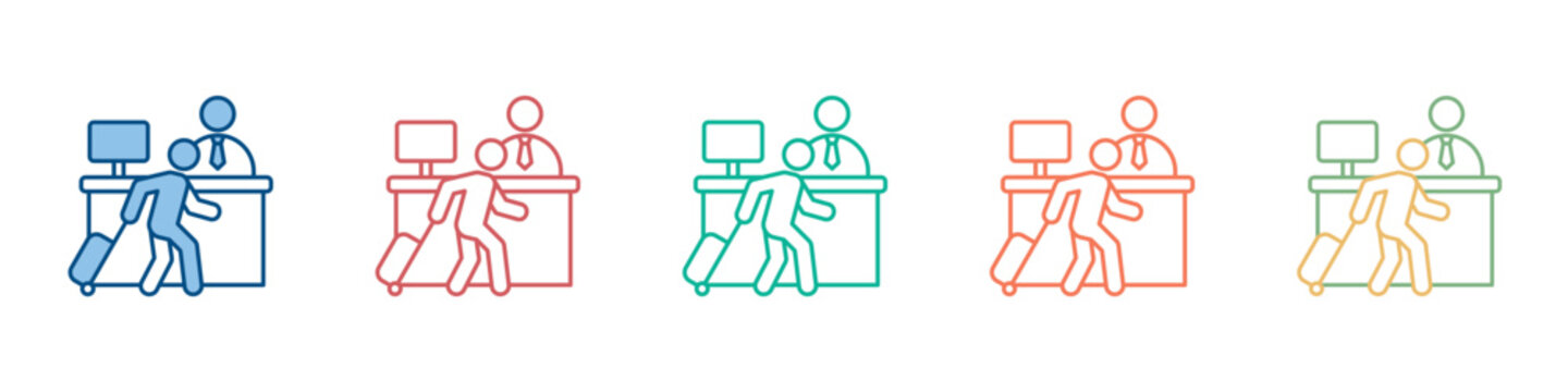 Check In Icon Set Multiple Style Collection