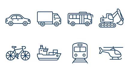 Transportation Vehicles Icons. © Bambang