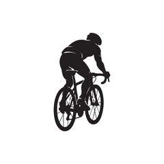 Naklejka premium Mountain Bike Rider Silhouette Vector