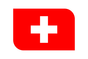 Fototapeta premium Switzerland flag rounded rectangle with transparent background illustration