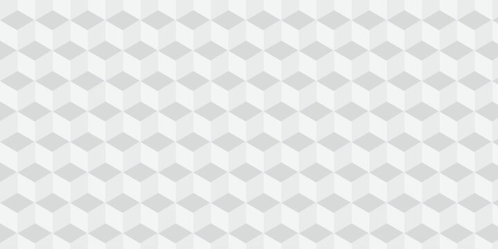 Seamless white geometric cube creative concept triangle overlapping overlap square technology texture. geometric digital cubes fabric and wallpaper grid block texture background.