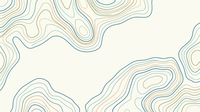 Abstract Topographic Map Background with Colorful Contour Lines and Minimalist Design