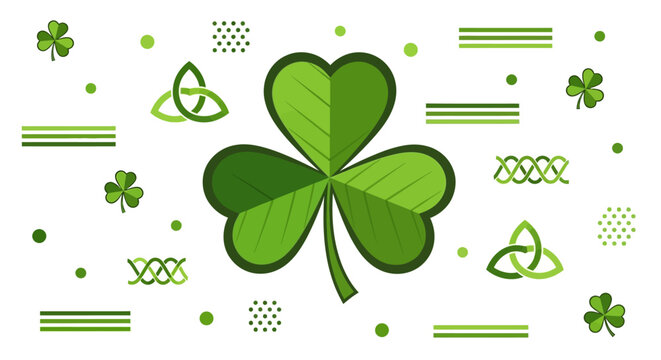 Green Four Leaf Clover Illustration.