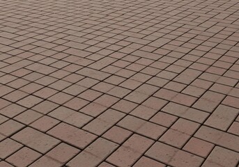 Fototapeta premium Herringbone Paver Pattern - Red Brick Walkway Texture - Outdoor Ground Surface