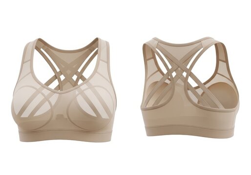 Minimalist sport bra with floral accents in gray and green