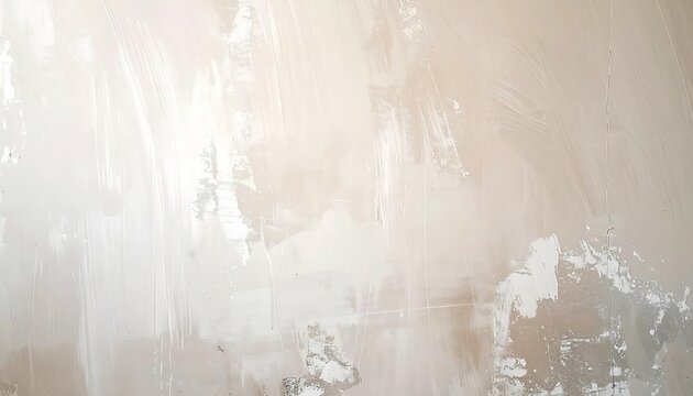 Textured wall with neutral paint strokes and peeling surface.