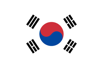 South korea flag illustration on transparent background, stylized flag of South korea with rounded corners © Sajeeb