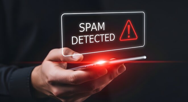 Spam Detected Alert on Smartphone Screen