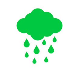 Fototapeta premium Green Rain Cloud Weather Icon Illustration