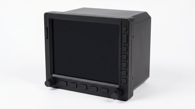 Aircraft electronic flight instrument system display unit on white background