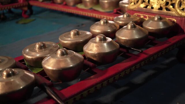indonesian javanesse traditional musical instrument called gamelan