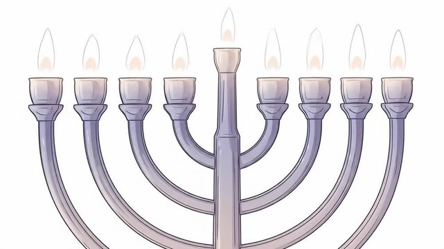 Hanukkah Menorah Illustration - A Symbol of Light and Celebration.