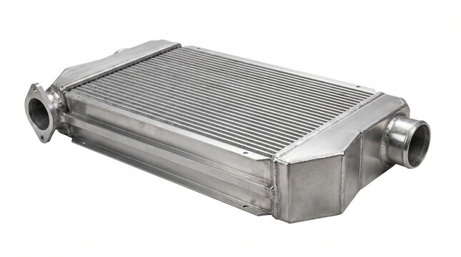 Aluminum intercooler with finned heat exchanger for vehicle cooling systems