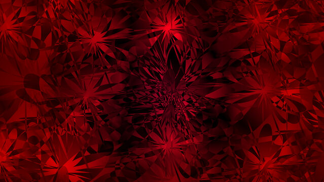 Abstract Red and Black Fractal Pattern Background with Geometric Starburst Shapes.