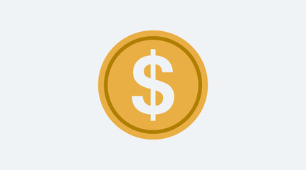 Obraz premium Golden dollar coin currency symbol.