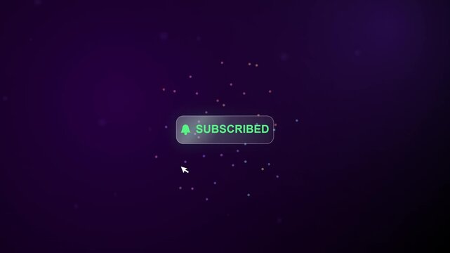 Dark background with a subscribed button, perfect for website design, marketing materials, and social media posts for calltoaction purposes.