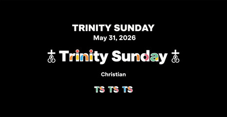 Trinity sunday celebration colorful text design