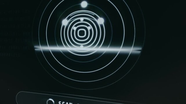 Biometric verification interface with ongoing fingerprint scan